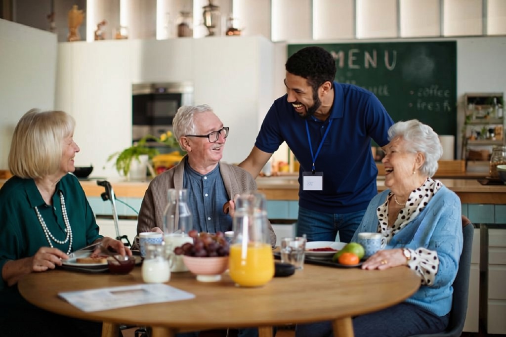 Older adults sharing a nourishing meal at home