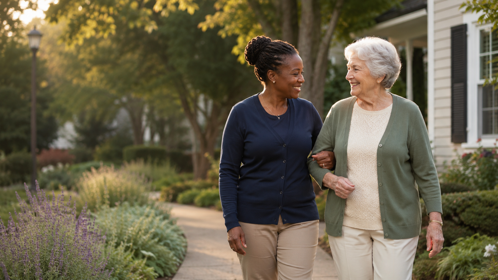 Senior enjoying an outdoor social outing with companions